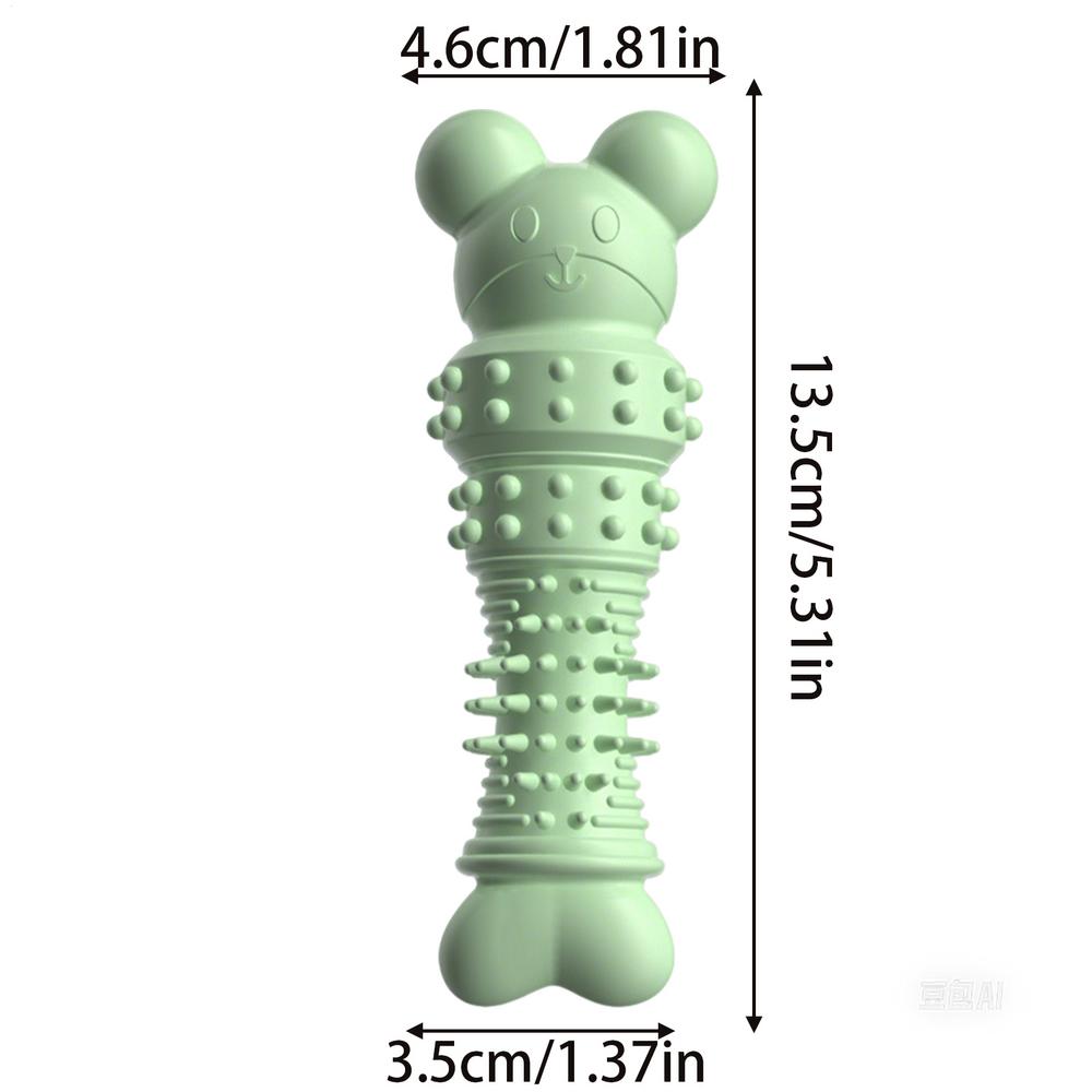 

Pet Chew Toy Soft Rubber Bite-resistance Bone Shape Teeth Grinding Chewing Interactive Toys for Small Dogs Training Pet Supplies зелёный