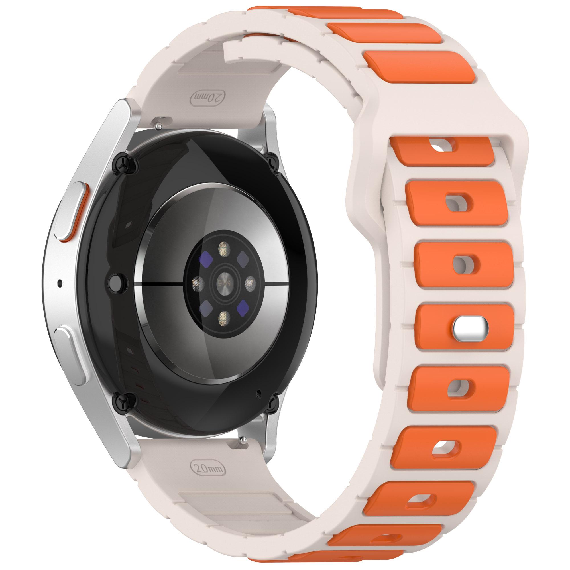 

Силиконовый ремешок для Samsung Galaxy Watch3 45mm/Galaxy Watch 46mm/Gear S3 Classic Универсальный 22мм Двухцветный ремешок для часов Starlight+Orange