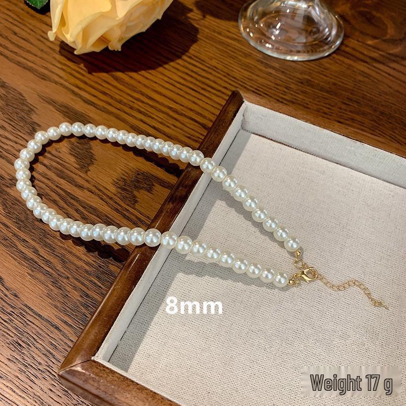 Elegant Faux Pearl Layered Necklace for Women - Versatile Clavicle and Sweater Chain