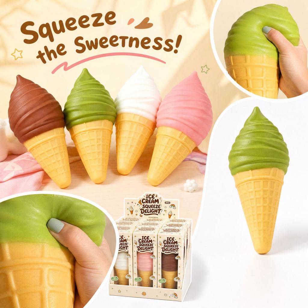 Realistisches Eis, Langsam aufsteigende Stress-Sensorik-Spielzeuge für Kinder und Erwachsene, Zufällige Farben