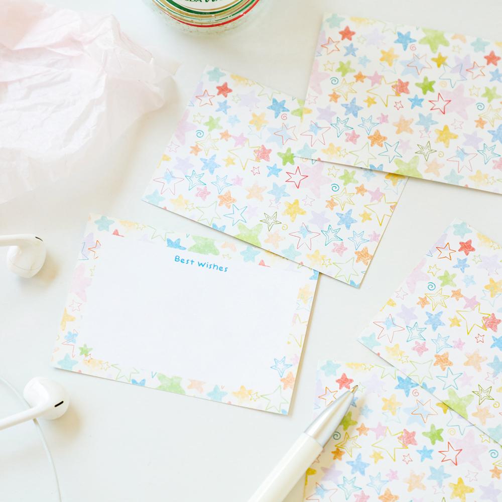 40 Sheets Candy Star Message Card Set High Beauty Cartoon Festival Gift Card Handwritten Blessing Romantic Card