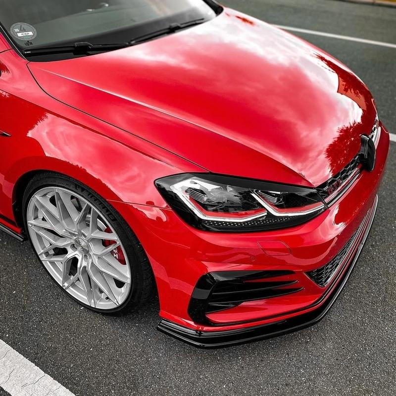 3Pcs Gloss Black Car Front Bumper Lip Splitter For VW Golf MK7 MK7.5 GTI GTD R R-line 2013-2020 Tuning Bumper Lip Trim BodyKits