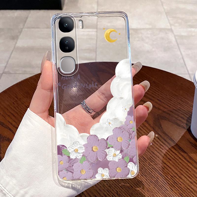 For Vivo V40 Lite (IDN) V2417 Soft TPU Back Cover For Vivo Y200 4G Cases For Vivo Y300 Clear Silicone Cute Rabbit Cat Phone Case
