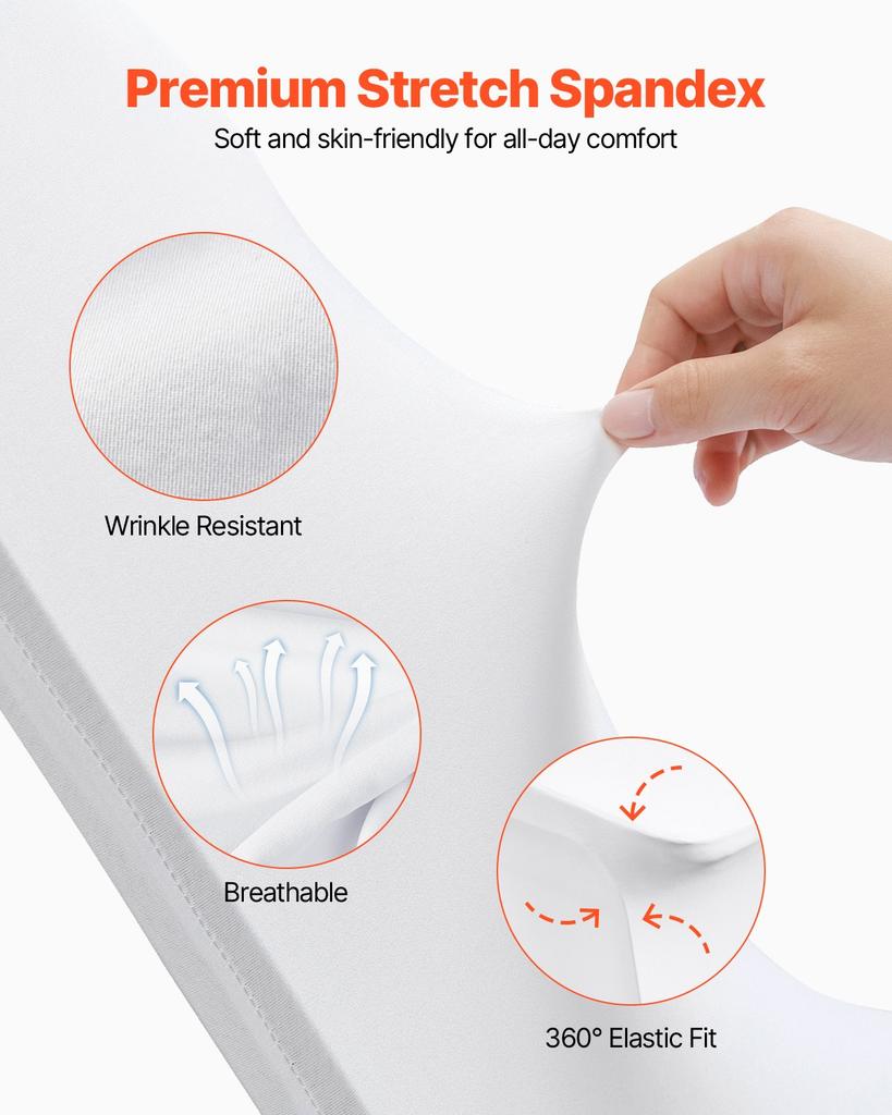 VEVOR Stretch Spandex Folding Chair Covers, Universal Fitted Chair Cover, Removable Washable Protective Slipcovers, for Wedding, Holiday, Banquet
