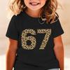 6 7 Six Seven Leopard Creative Print Tshirt Soft Breathable for Daily Outdoor Casual Wear Funny Gift Cotton Tee Girl Clothing