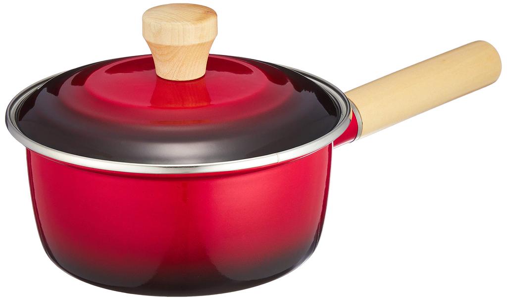 Wahei freiz Smaltovaný džem 16cm červený s víčkem Kompatibilní s IH Rubani Red x Black Pot-au-feu RA-9788