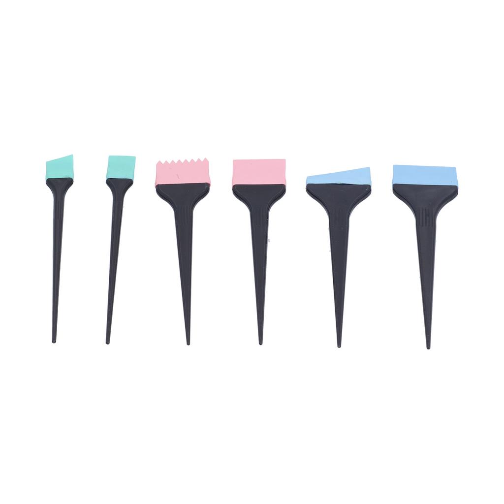 6pcs Silicone Hair Dye Brush Home Barber Shop Hair Treatments Coloring Brush Set