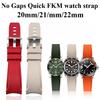 Bracelet en Caoutchouc Fluoro 19mm 20mm 21mm 22mm pour Xiaomi huawei Samsung Swatch MoonSwatch Universel FKM Libération Rapide Bracelet de Montre de Plongée pour Seiko