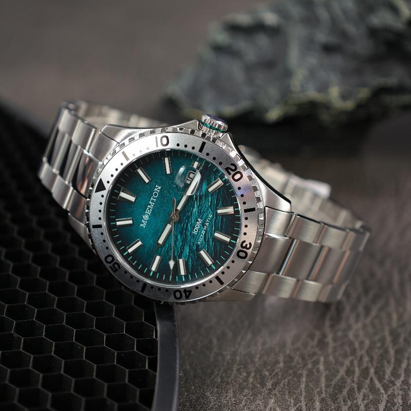 MOEMTON man watches, fully automatic mechanical watch, sapphire crystal, sports diving watches for man