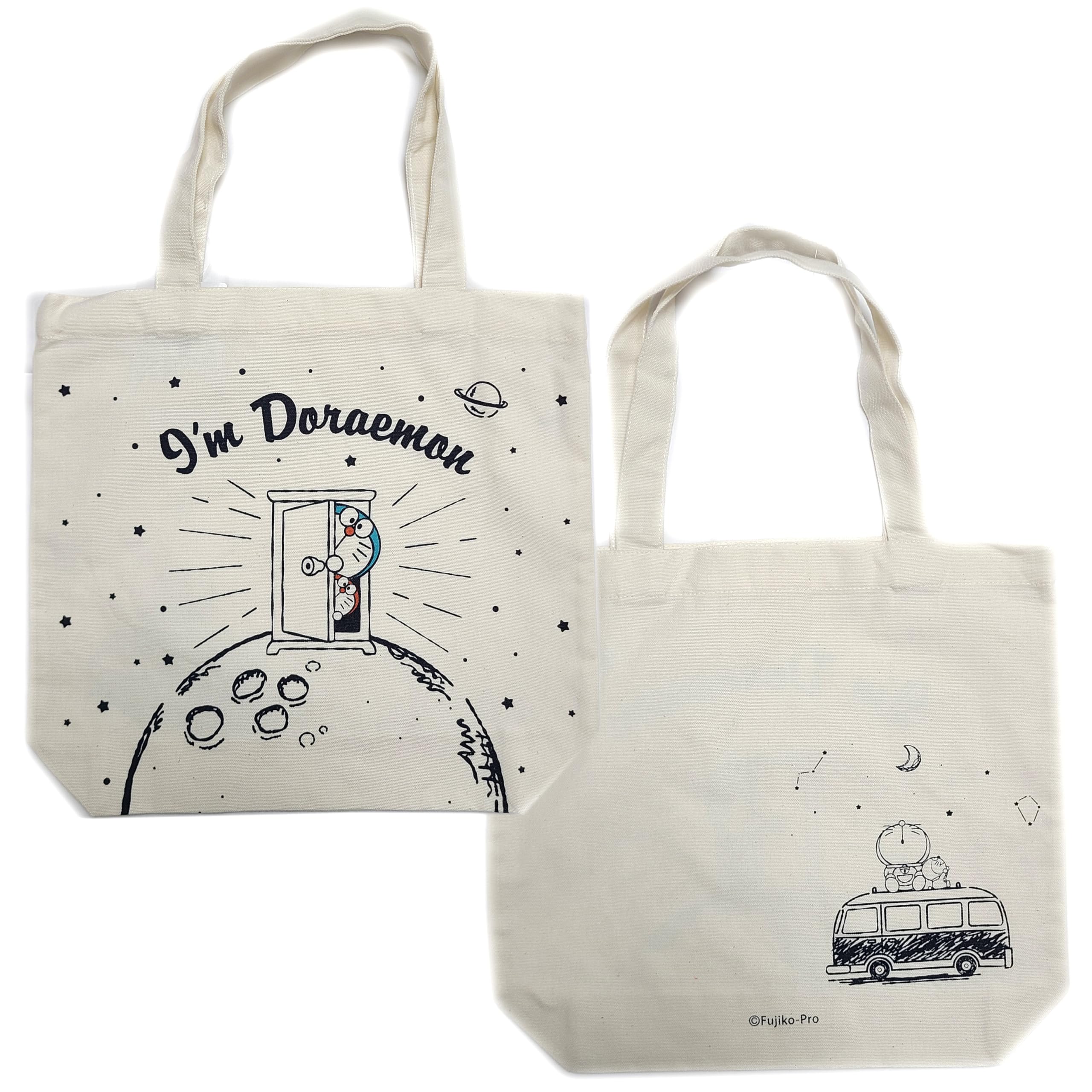 

Sanrio Tote Bag Cotton Canvas Gusseted Large Capacity Pattern Different Cute Character Doraemon Back/Front