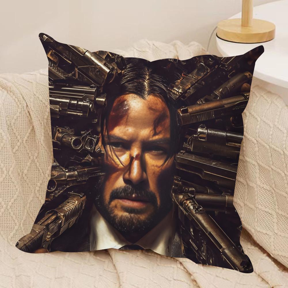 JJohn WWick Cushion Cover Soft Plush Fabric DoubleSided Printed Cushion Covers for All Seasons Home Decor