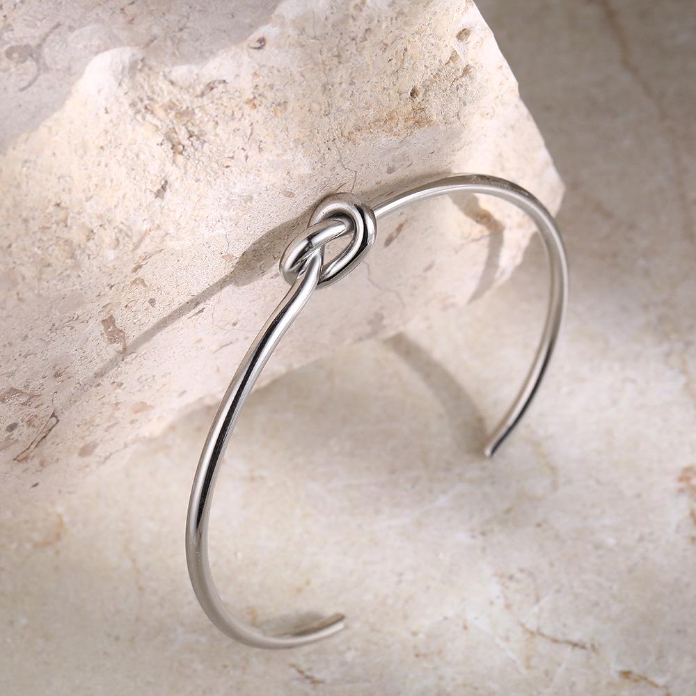 Modern Gold Knot Bangle for Women - Simple, Elegant, Open Design
