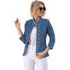 Spring Women's Single Breasted Stand Collar Cropped Denim Jacket