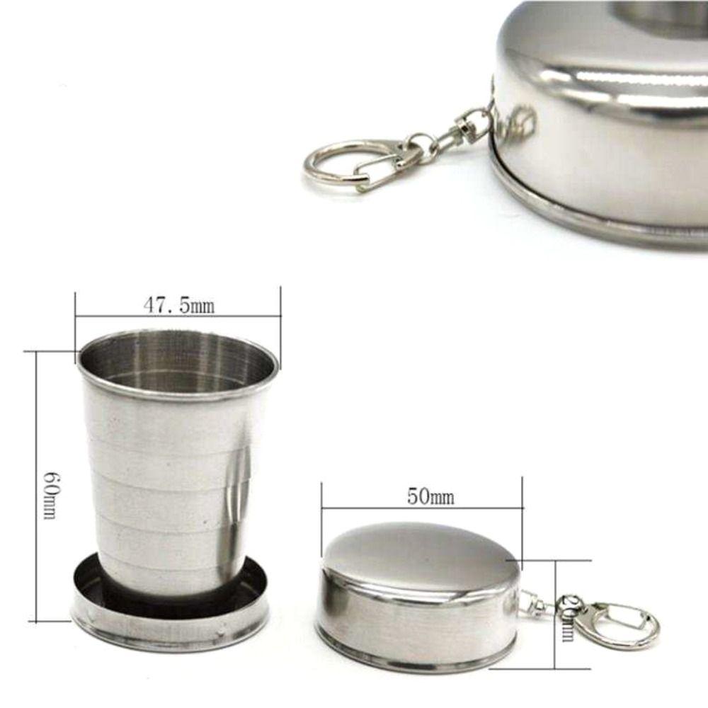 Folded Stainless Steel Folding Cup 150/250ML Collapsible Cups Retractable Cup  Travel