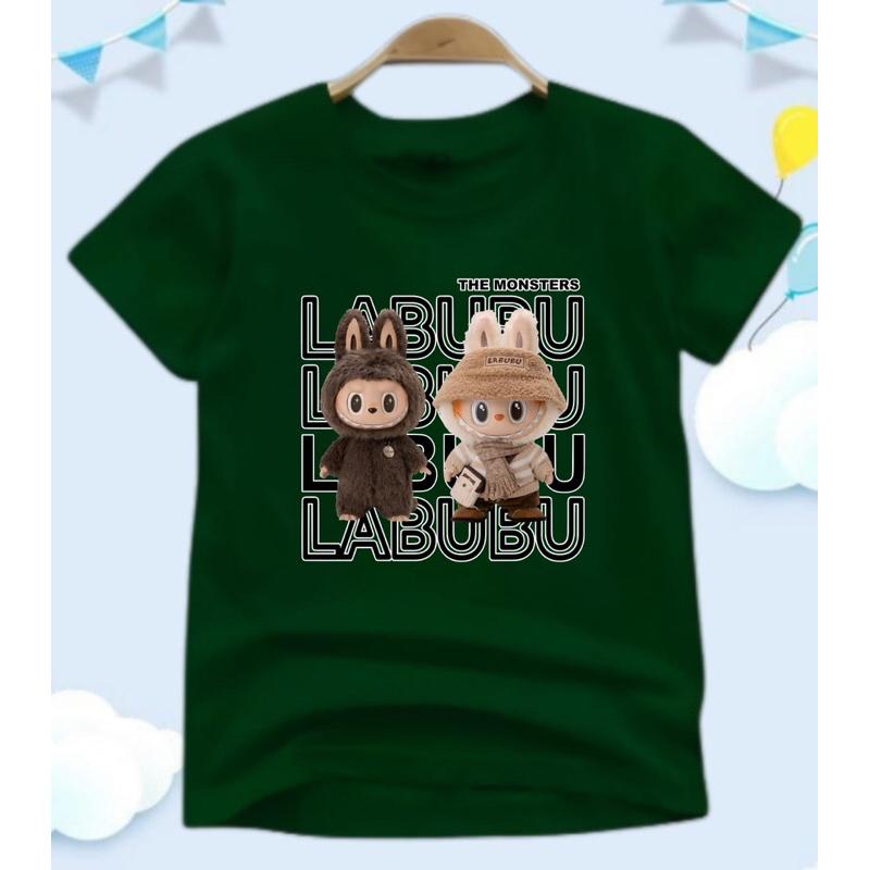 Summer Fashion LABUBU Pattern Children's Short Sleeve Cartoon Labubu Printed Girl Round Neck T-shirt Top