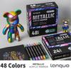12/24/48Color LanGuo Dual Tip Acrylic Paint Marker Set for Beginner Professional Artist Drawing Pens Student School Supplies