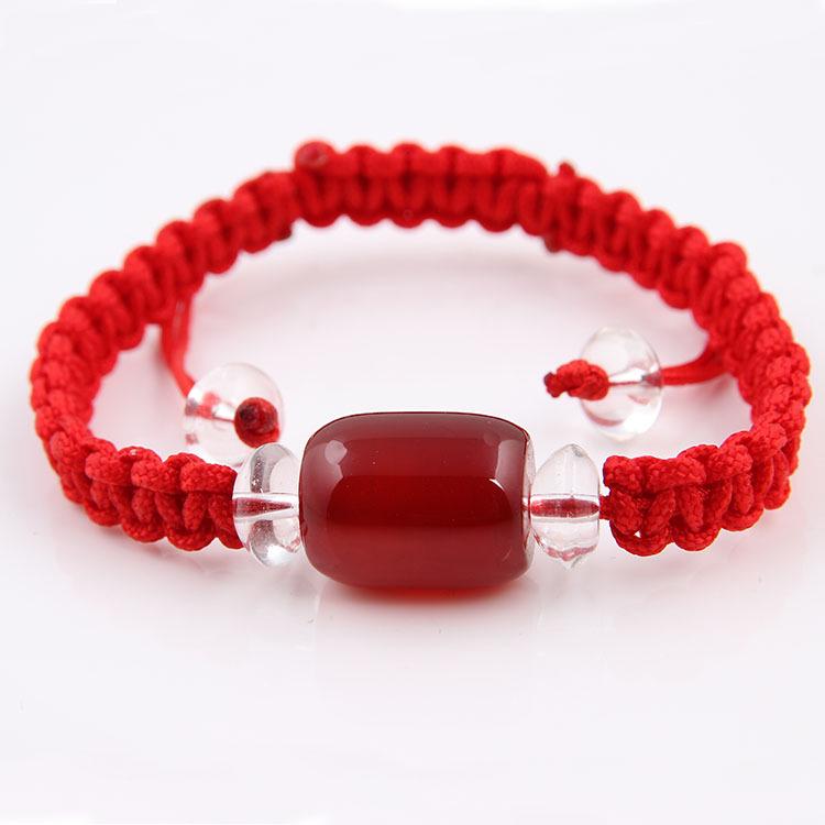 Woven Gold Bead Red Cord Bracelet for Men & Women - Lucky Benming Year Jewelry