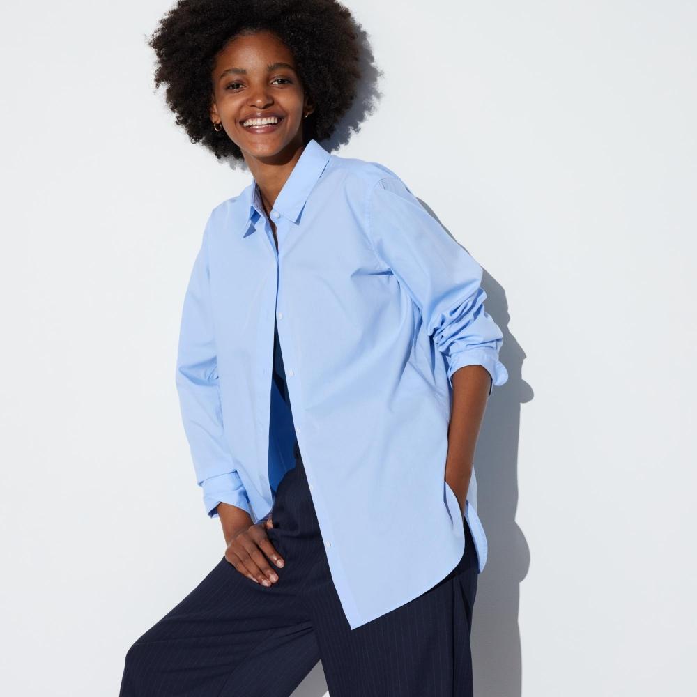 

Рубашка из очень тонкого хлопка UNIQLO с длинными рукавами