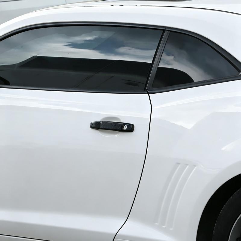 Carbon Fiber Door Handle Cover Trim for 2010-2015 Models, ABS Overlay Design for Exterior Handle Area Style and Daily Driving Detail