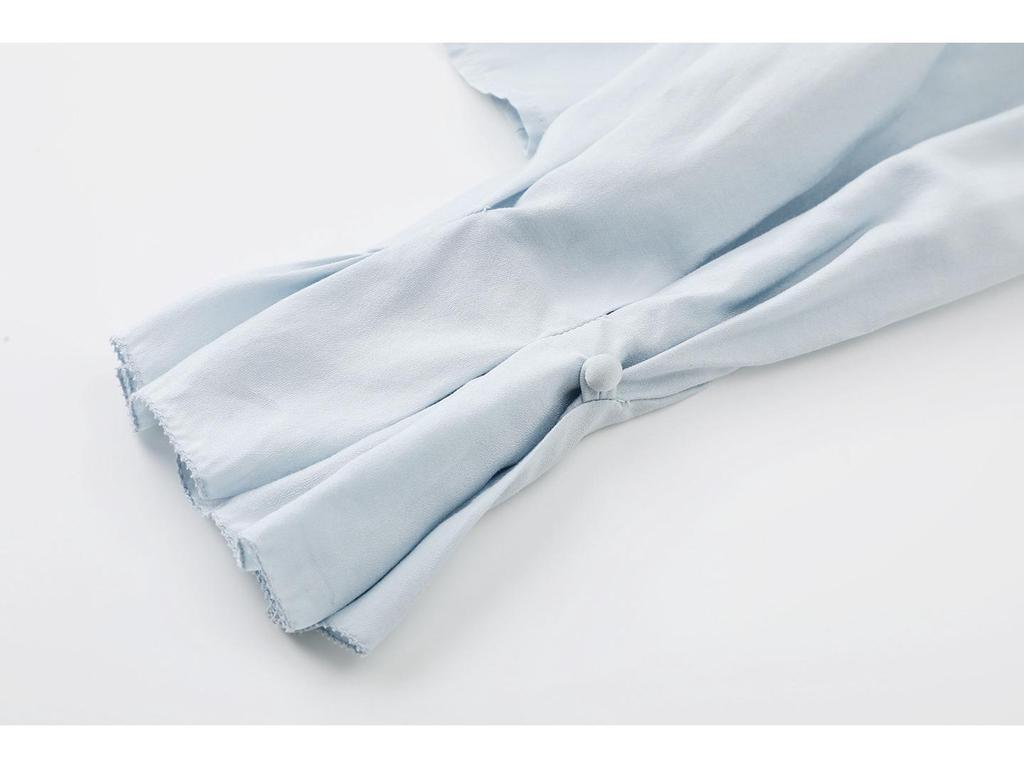 2026 Spring Women's Light Office French Stand Collar Blouse, Regular Shoulder, Small, C96C076A