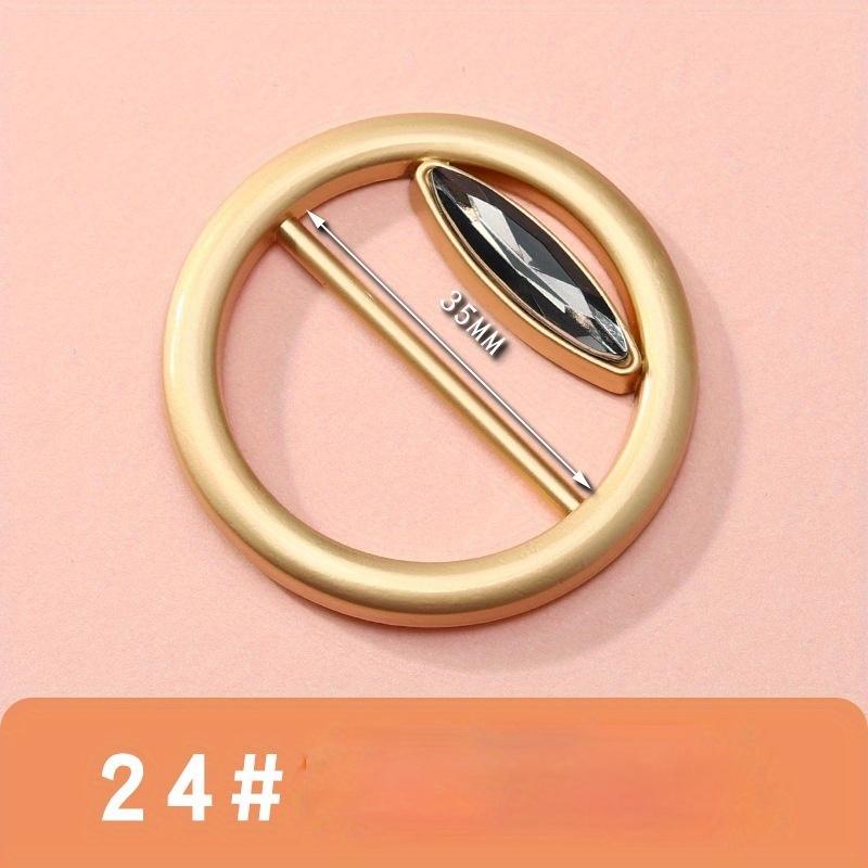 Round Shape Elegant Tee Shirt Clips Scarf Buckles T-Shirt Clip Ring Clothes Corner Knotted Buckles Inner Diameter 29-35mm