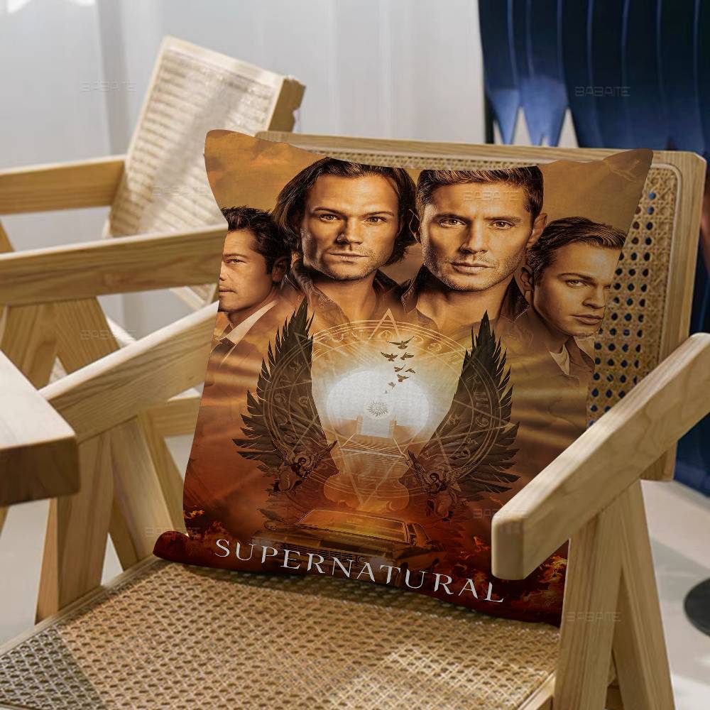 S-Supernatural Tv Play Pillow Gift Home Office Decoration Bedroom Sofa Car Cushion Cover Case 45X45