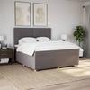 VidaXL Slat Bed Base with Mattress Taupe 180x200 Cm Fabric 3291363