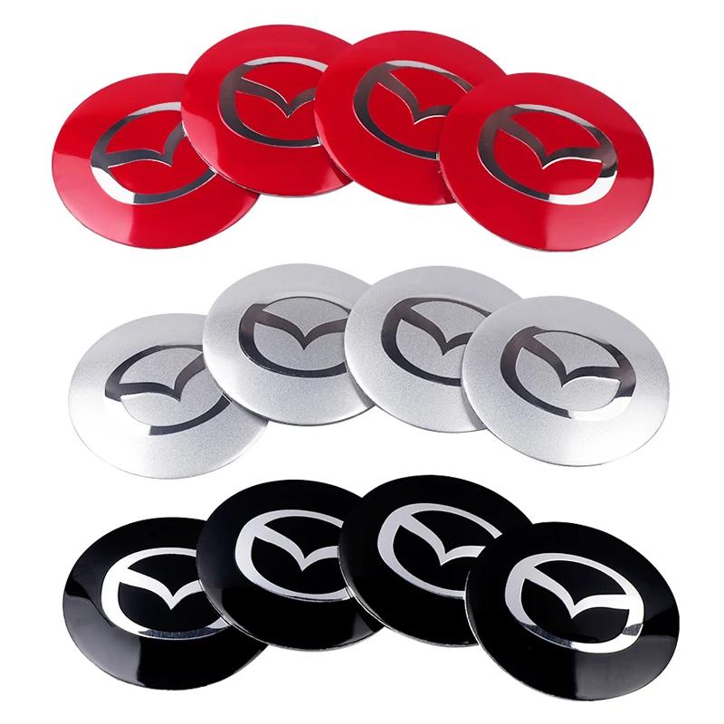 2025 Hot 4pcs 60mm Auto Wheel Center Hub Caps Cover Rim Sticker Badge For Mazda Axela 2 3 5 6 CX-5 CX 7 CX-9 MX-5 Decoration Car