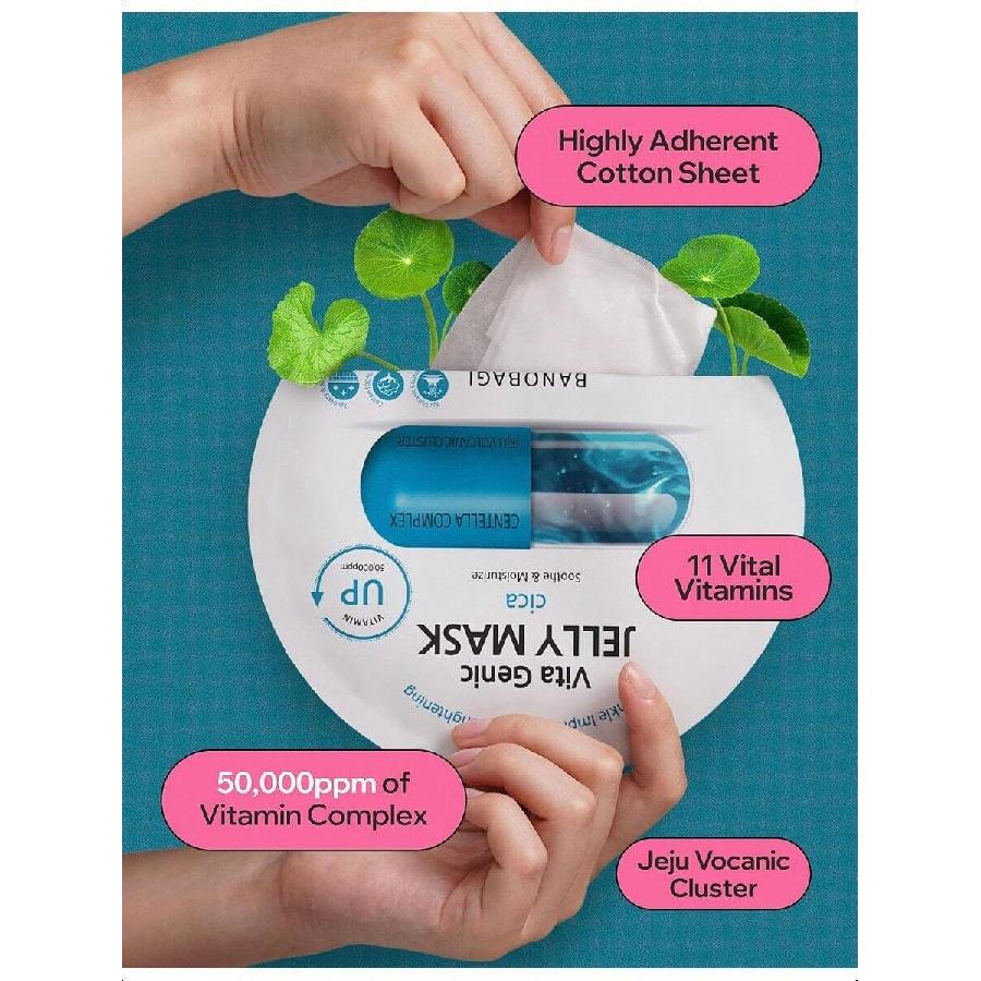 

Banobagi Vita Genic Jelly Pore Tightening Face Masks - 30ml/10 Sheets | Infused With Essence And An 11 - Vitamin Complex Cica