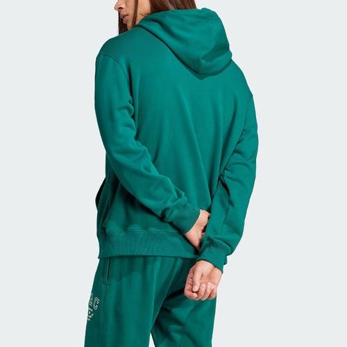 adidas Originals Letter Logo Print Sports Hoodie for Men, Forest Green