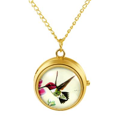 Antike Vogel-Taschenuhr mit analoger Anzeige und wasserdichter Gold-Anhänger-Halskettenkette Perfektes Geschenk für und Tag Design - Geburtstage, Jahrestage,