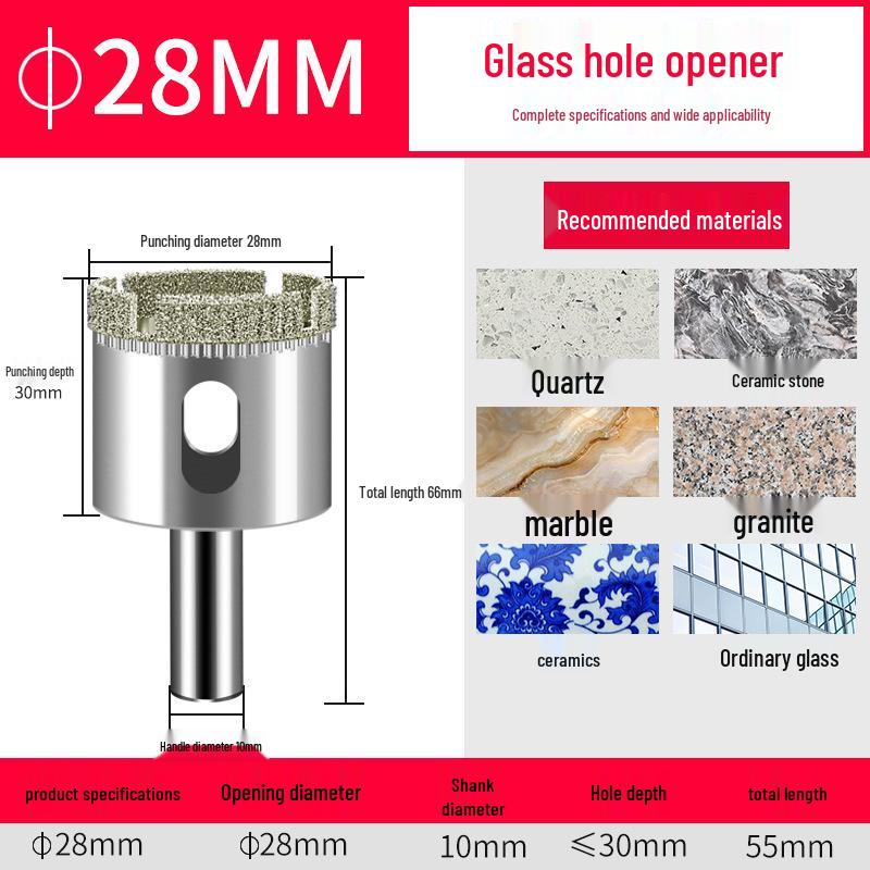 Emery Glass & Tile Drill Bit, 3-200mm Rotary Hole Saw for Marble