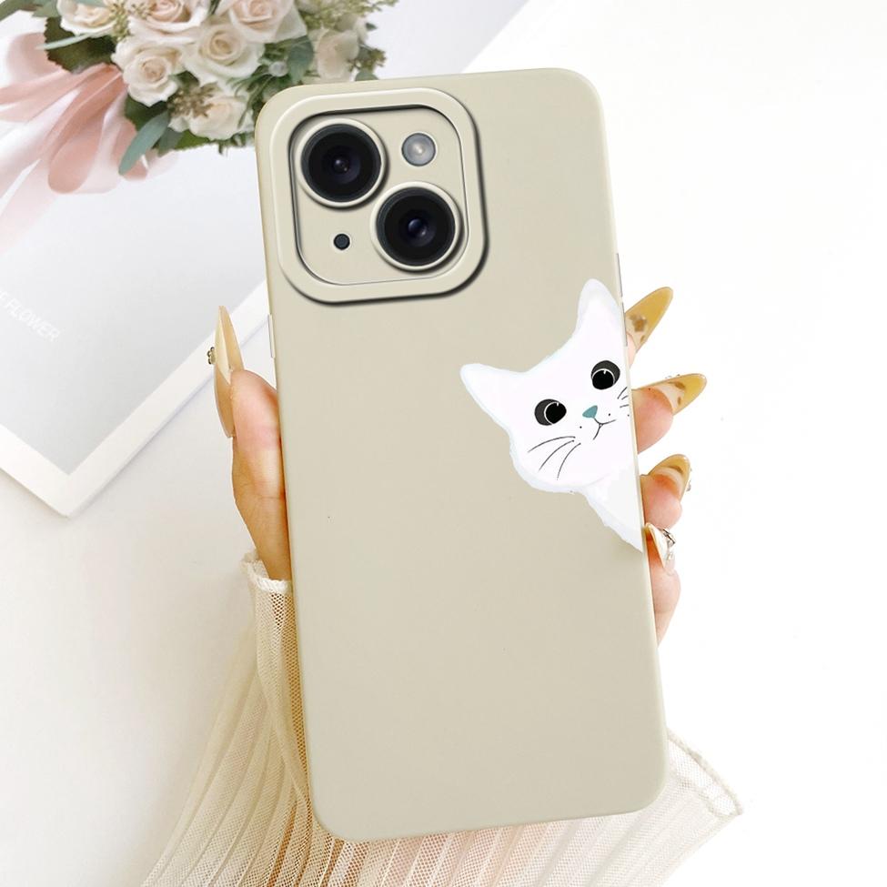 6.1'' Casing For iPhone 15 Case Fashion Cartoon Cute Funny Painted Silicone Phone Cover A3090 A2846 A3089 A3092