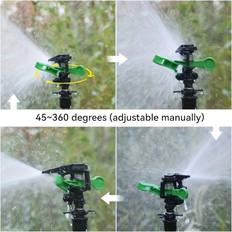 1pc 4-Point Plastic Adjustable Rocker Arm Sprinkler Head 360-Degree Automatic Rotating Sprinkler For Garden Lawn Irrigation