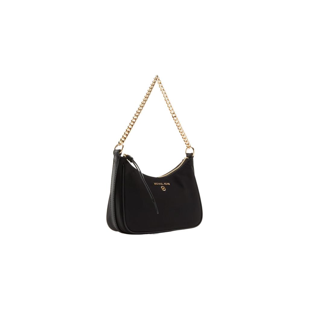 Michael Kors Jet Set Charm Leather Trim Shoulder Bag, Handbag Small Women's Black 32H1GT9C1C-001