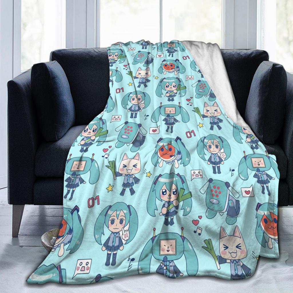 Hatsunes Mikus Special 6 Blankets Velvet Printed Multi-function Warm Throw Blanket for Bed Travel Bedspreads