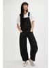 Vintage Street Style Washed Loose Fit Women's Denim Overalls for Autumn/Winter