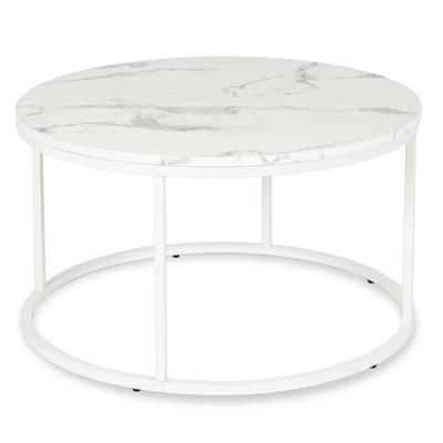 Mesa de Centro Agnes Max 80 Cm Mármol Blanco Moderna