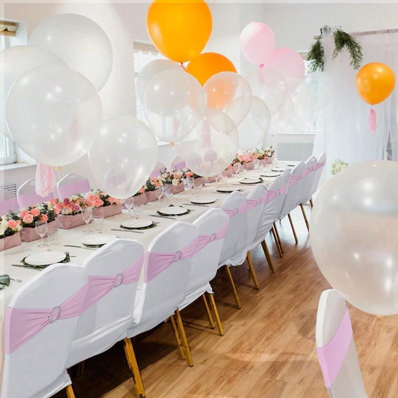Chair Waistband, Bowknot Waistband, Premium Elastic Chair Cover With Buckle Slider, Elastic Chair Strap Suitable For Wedding And Event Decoration
