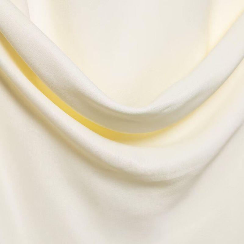 Kaslead New Women clothes Western Style Silk Satin Texture Hanging Neck Top Trousers 2754253 2706253