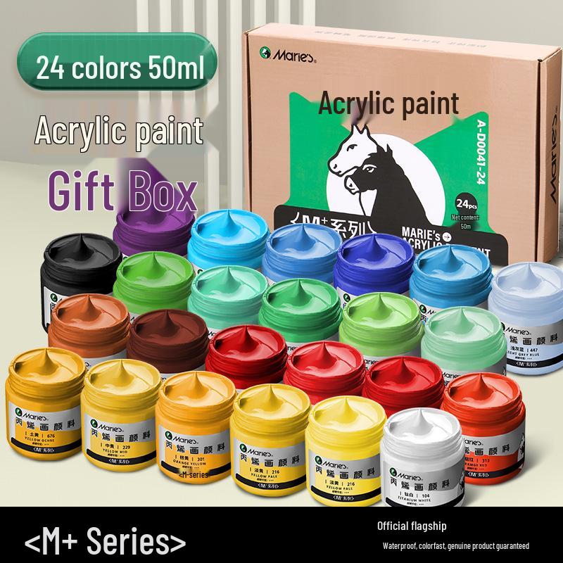 Mali Kids' Waterproof Acrylic Paint Set for Plaster Dolls and Graffiti - White, Sun-Resistant, Colorfast.