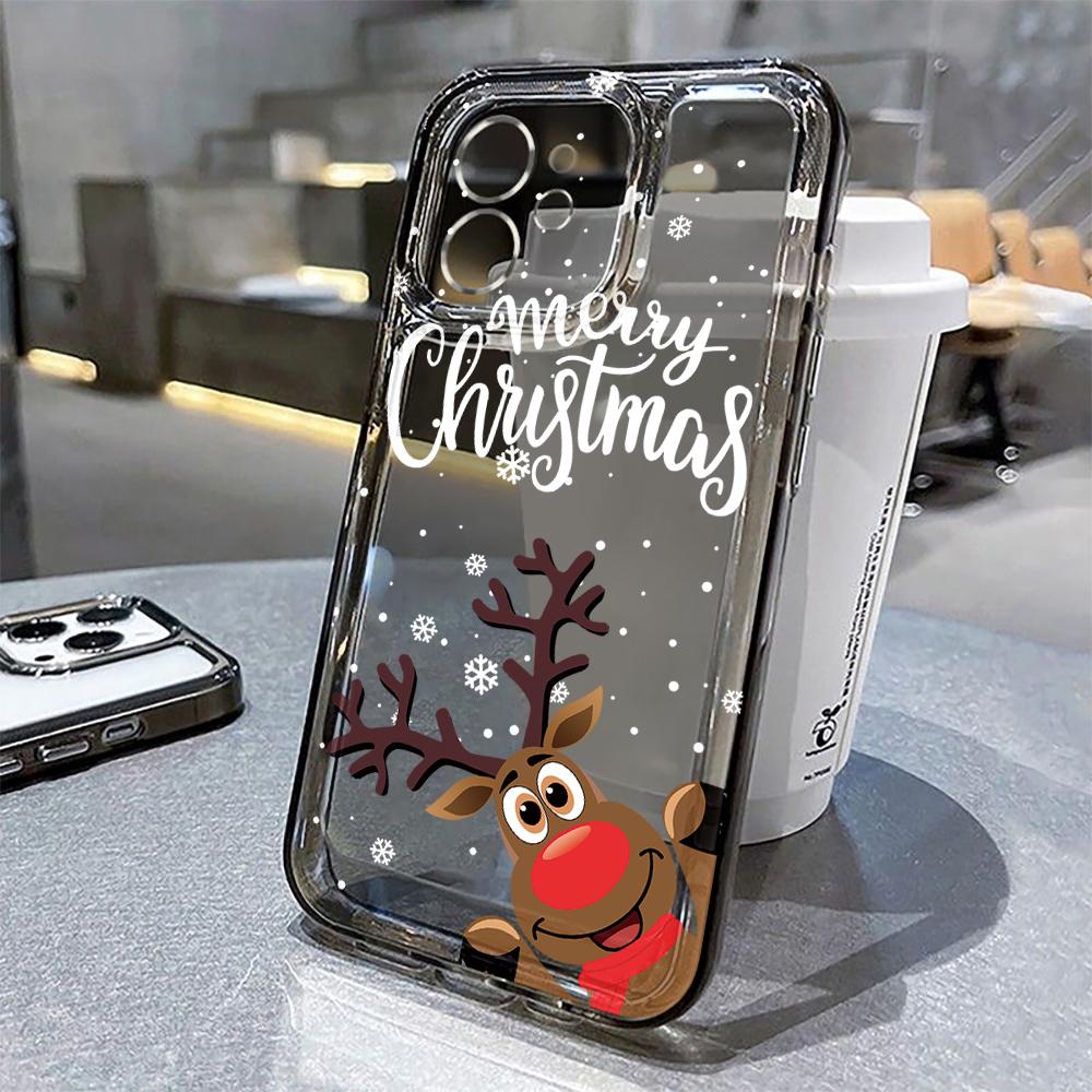 Silicone Christmas Phone Case For iPhone 16 Pro Funda iPhone 14 15 13 Pro Max 11 12 XR X XS 7 8 Plus SE 16promax 15promax Cover