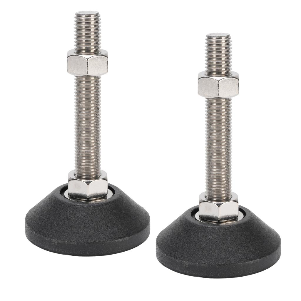2 Stück M16 Nivellierfüße 100mm Höhenverstellung 80mm Runde Basis Rutschfester Möbelnivellierer für