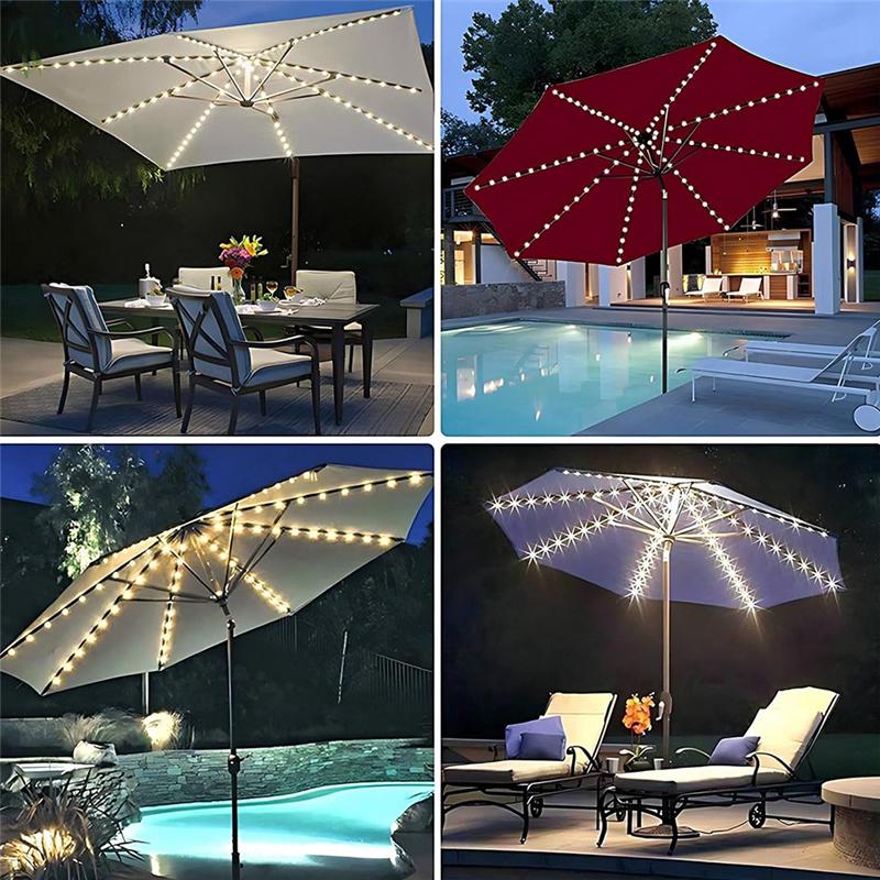 Good-Solar Umbrella Lights With Remote Control, Solar Powered Patio LED Umbrella Lamp With Clip For Garden, 8 Modes 104 LED