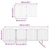 6 Piece Foldable Black Dog Gate 480 cm Poplar Wood
