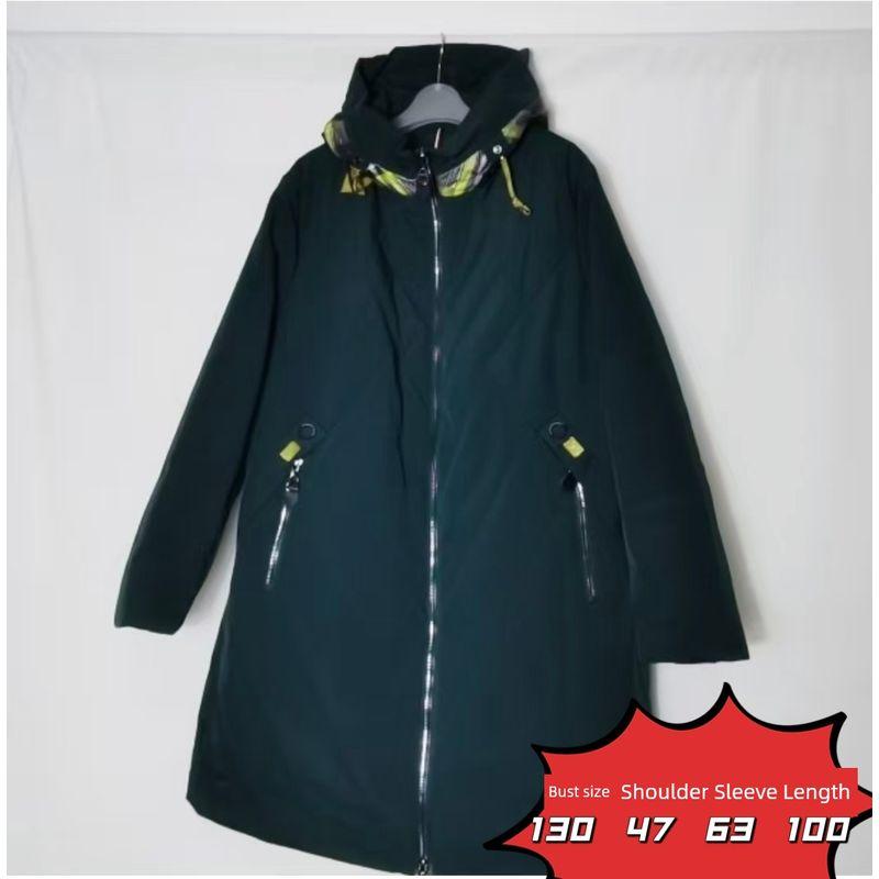Factory Sample Clothes Hooded down Cotton Cotton-Padded Clothes for Women Mid Length Long Length Overknee Thickened Cold Protective Clothing Winter