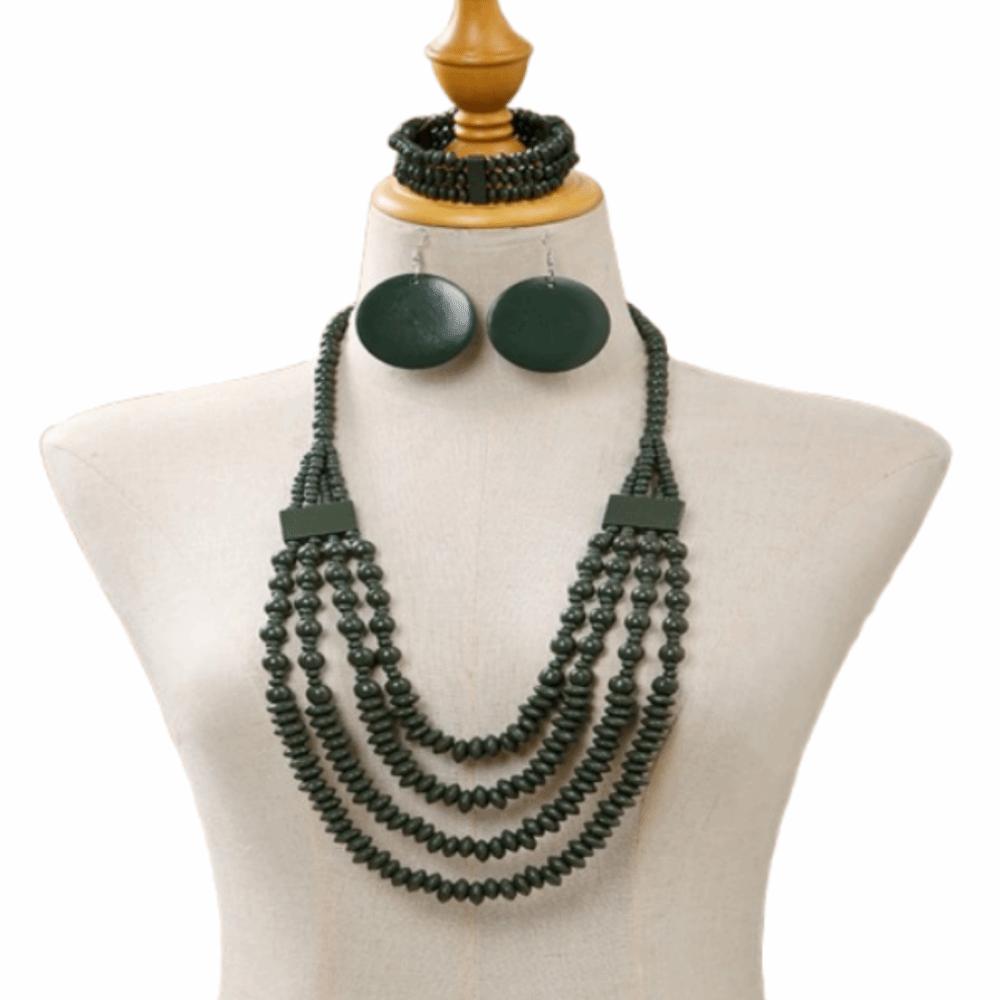 Handmade Vintage Boho Bib Beads Ethnic Style Geometric Beaded Necklace  Jewelry Accessories