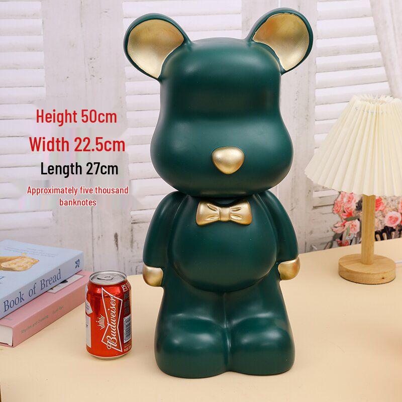 Luxury Large Capacity Bear Piggy Bank for Kids - Decorative Living Room Ornament