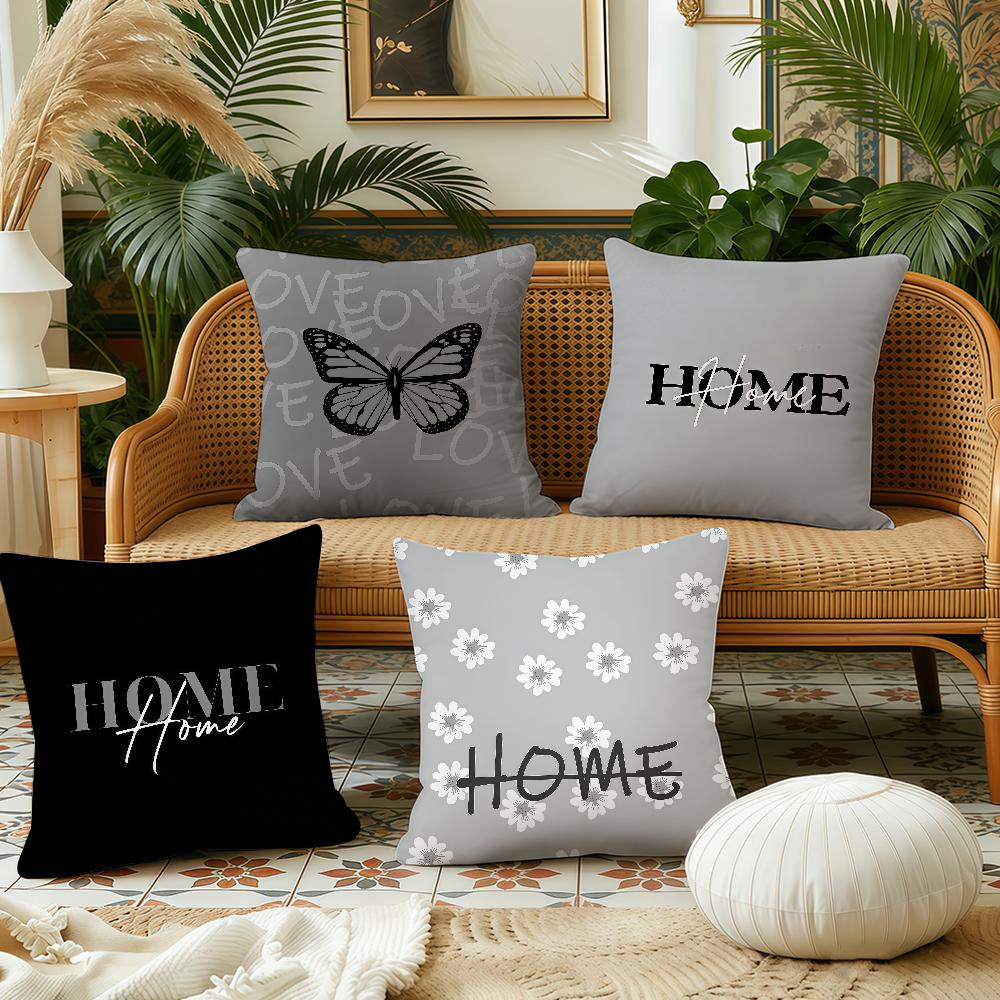 Flower Pattern love cushion cover Pillow Case Plush Fabric Soft Double Sided Print Sofa Cushion Cover Throw Pillow Covers