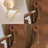 Trendy Geometric Gold Plated Copper Earrings With Faux Pearl For Fashion-forward Women